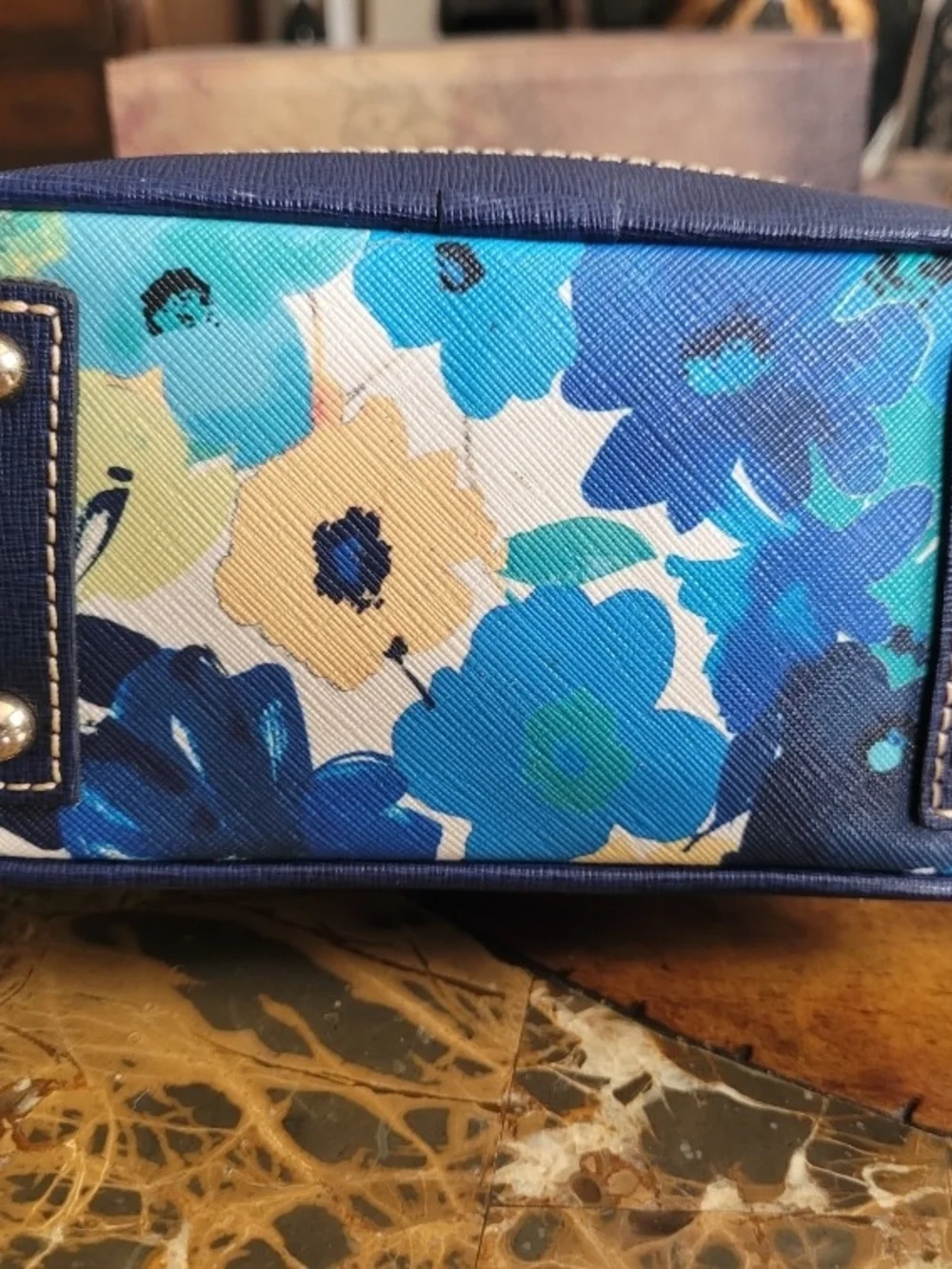 Dooney & Bourke Blue Floral Dome Satchel - Picture 5 of 11